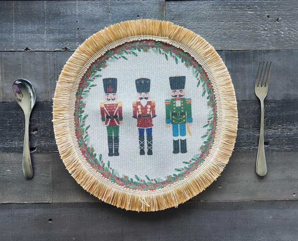 Nutcracker Fringe Christmas Placemats – Set of 4