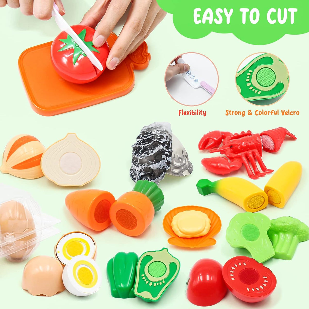 Kids’ Kitchen Playset with Stainless Steel Cookware & Play Food, 38 Pieces