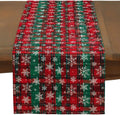 Red & Green Tartan Snowflake Table Runner – 13 x 73 in