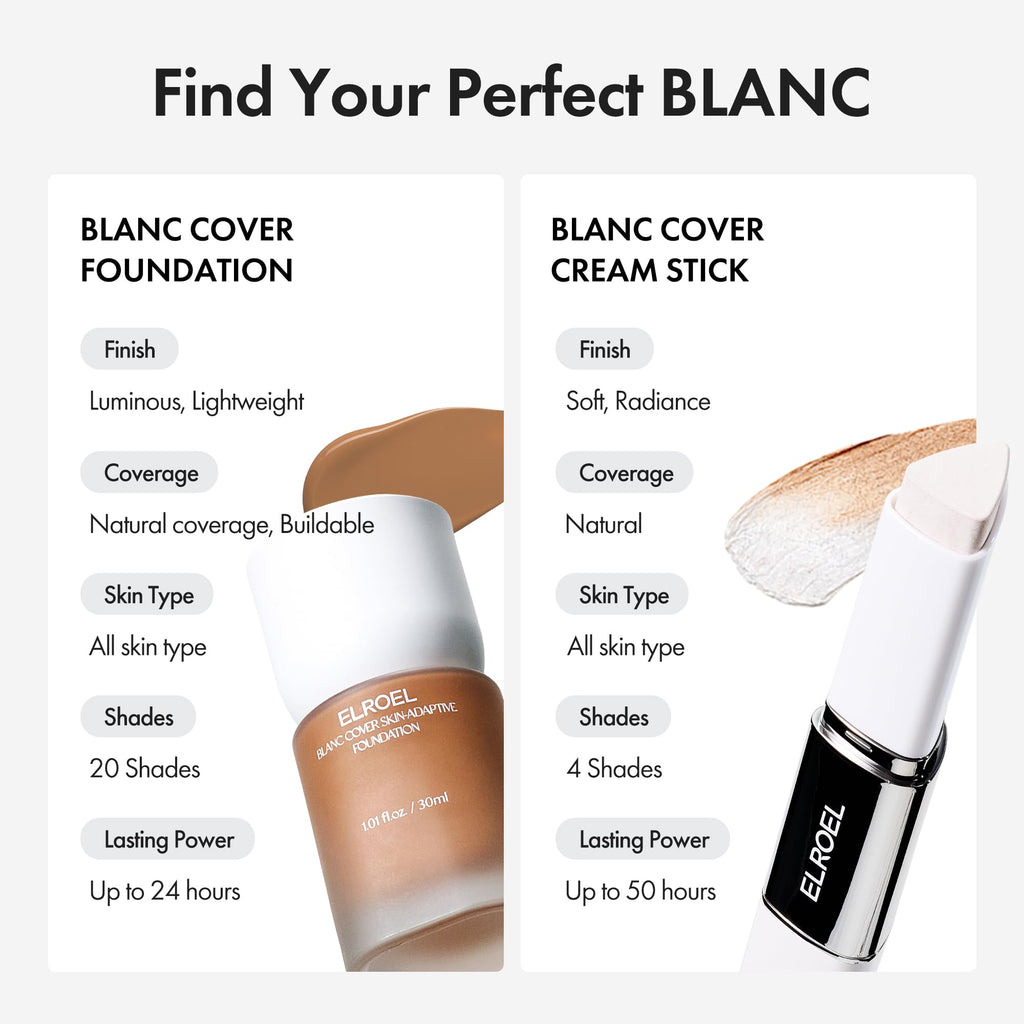 ELROEL Blanc Cover Cream Stick V with Detachable Brush