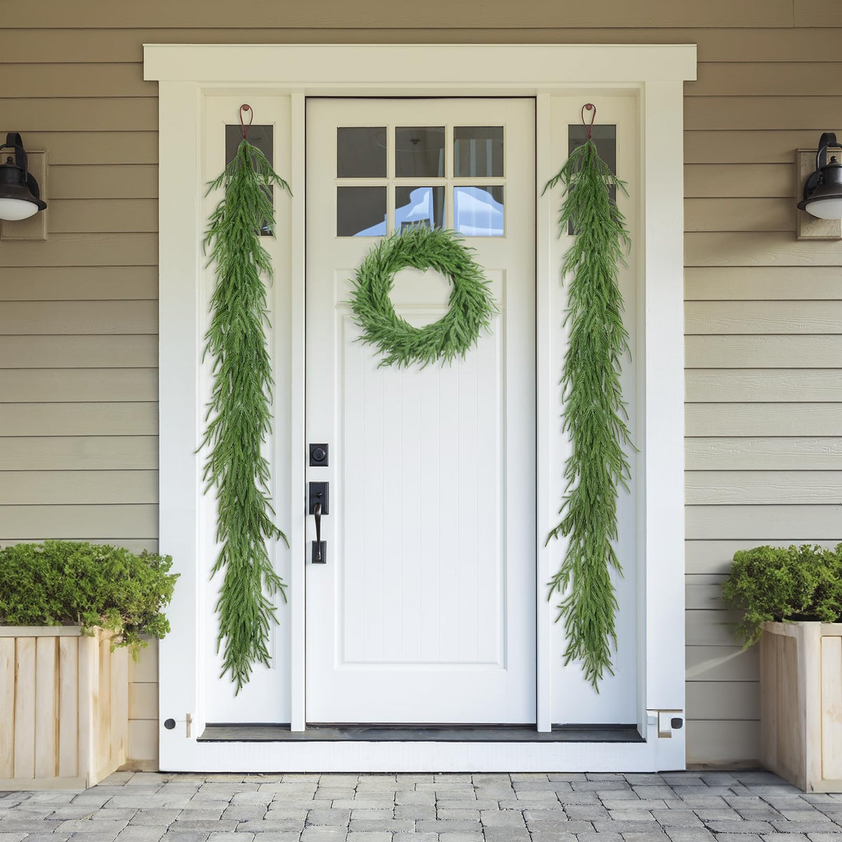 XmasExp Norfolk Pine Garland 6 ft Realistic Artificial Christmas Green