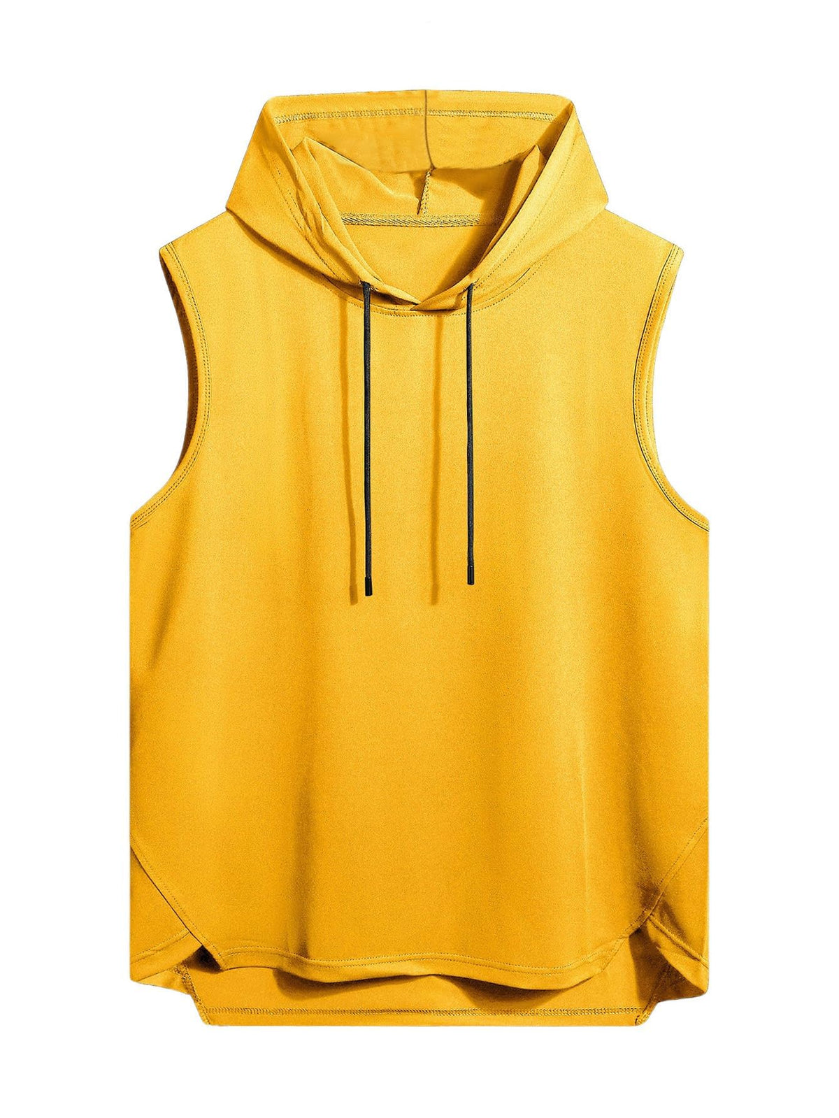 VIPWOLF Men's Sleeveless Hoodie Tank – Yellow, L
