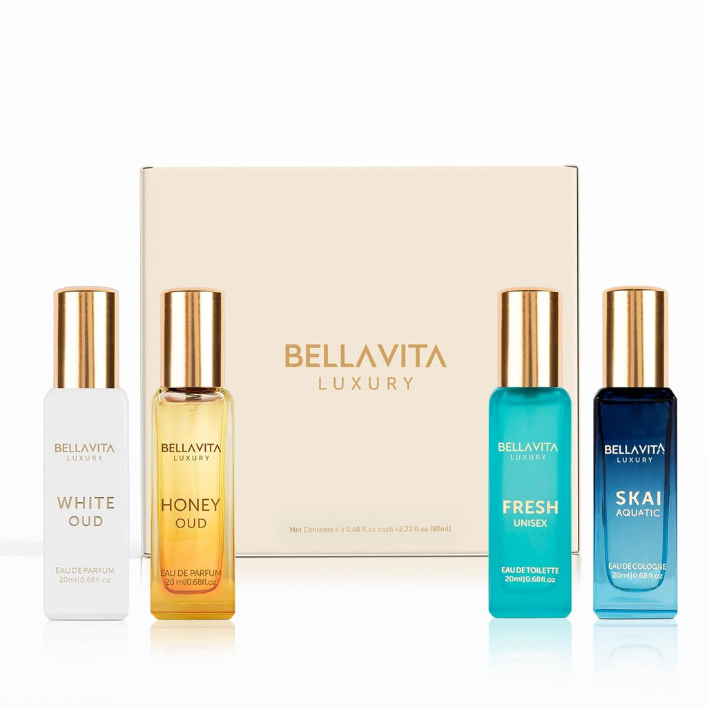 BellaVita Unisex Cologne Gift Set, 4 × 20 mL