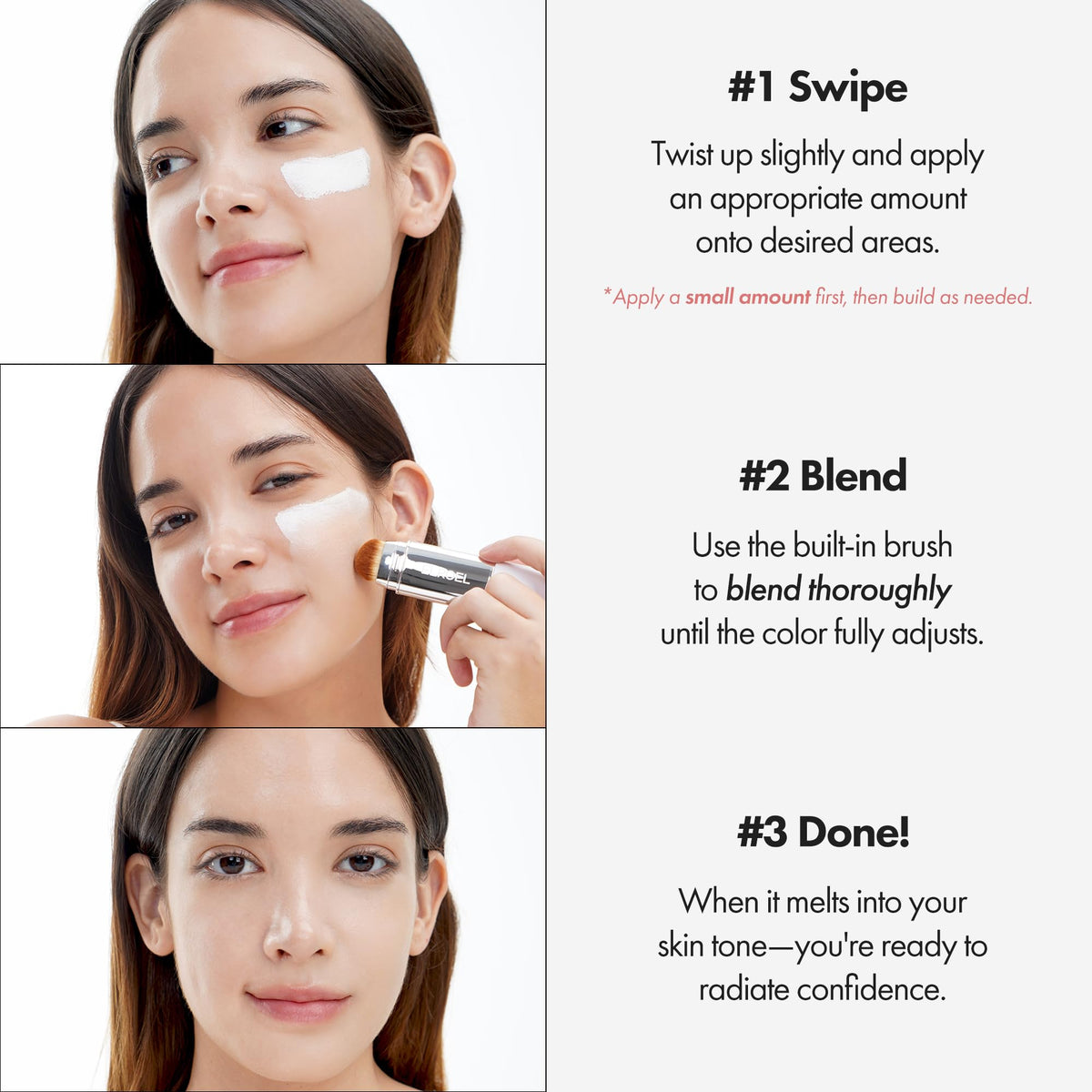 ELROEL Blanc Cover Cream Stick V with Detachable Brush