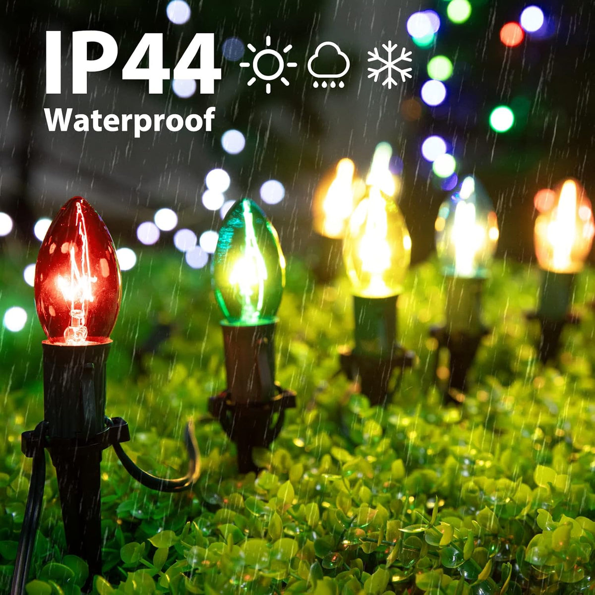 Outdoor C9 Christmas Pathway Lights with Stakes