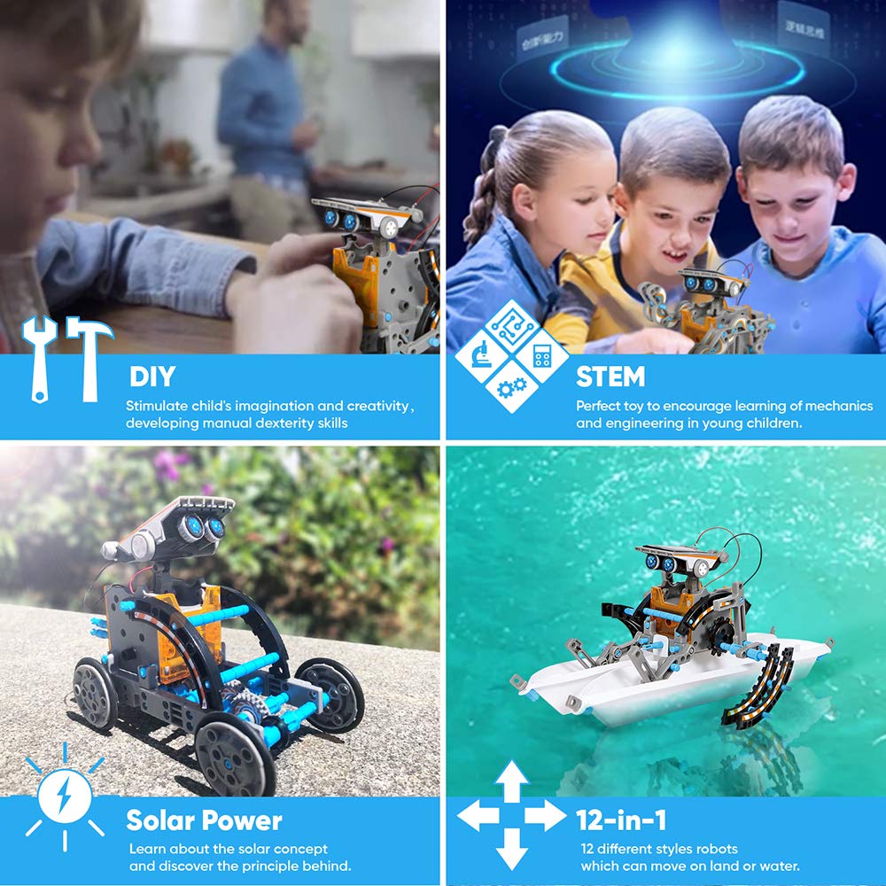 12-in-1 Solar STEM Robot Building Kit – Ages 8–13