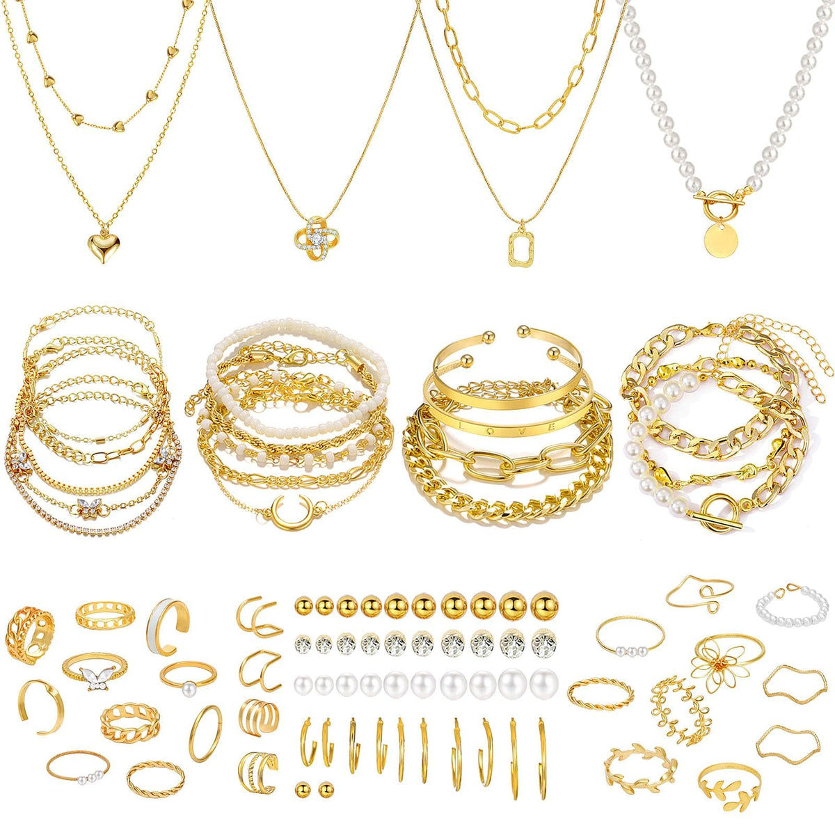Multi-Piece Gold-Tone Jewelry Gift Set