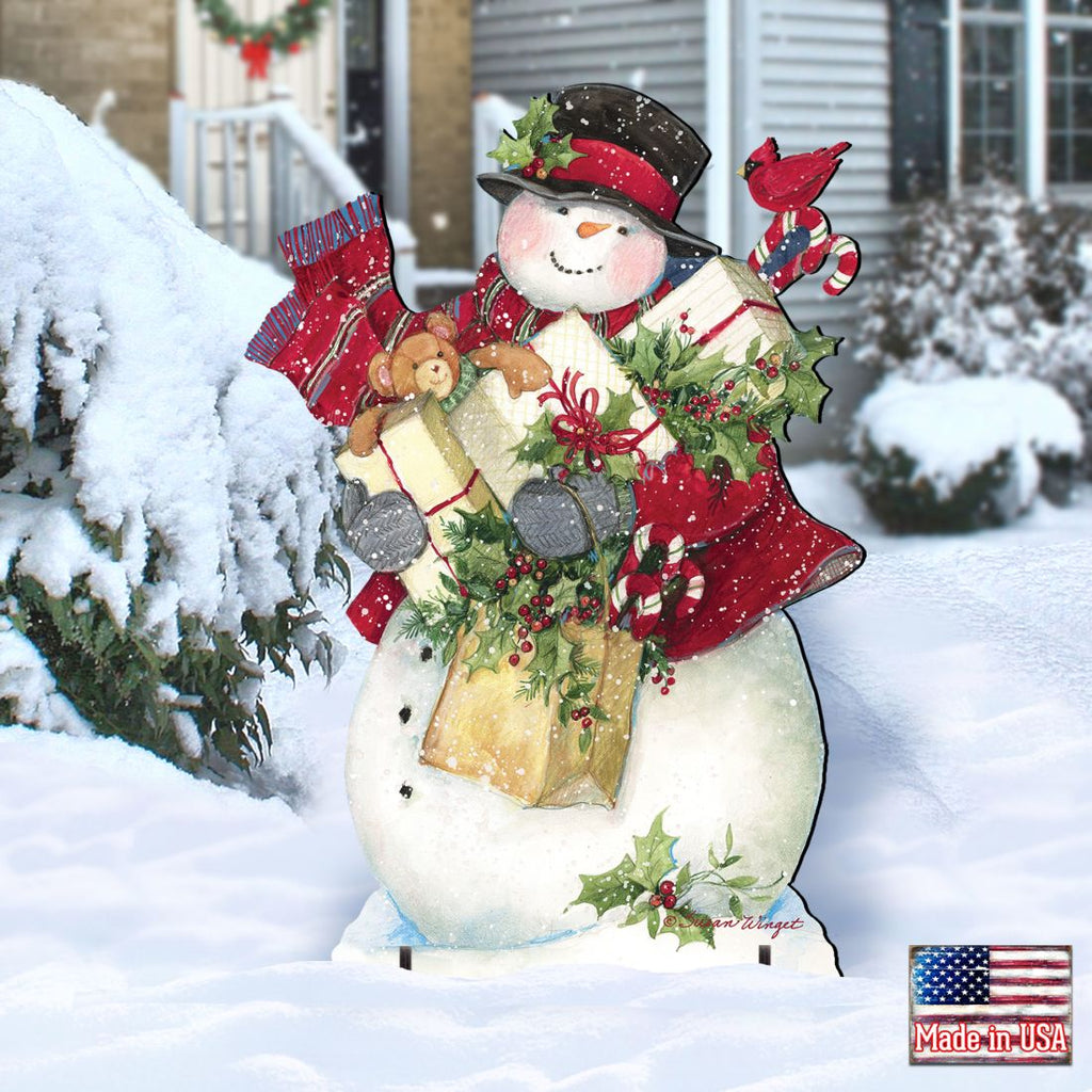 Dark Night Presents Christmas Outdoor Yard Sign by Susan Winget
