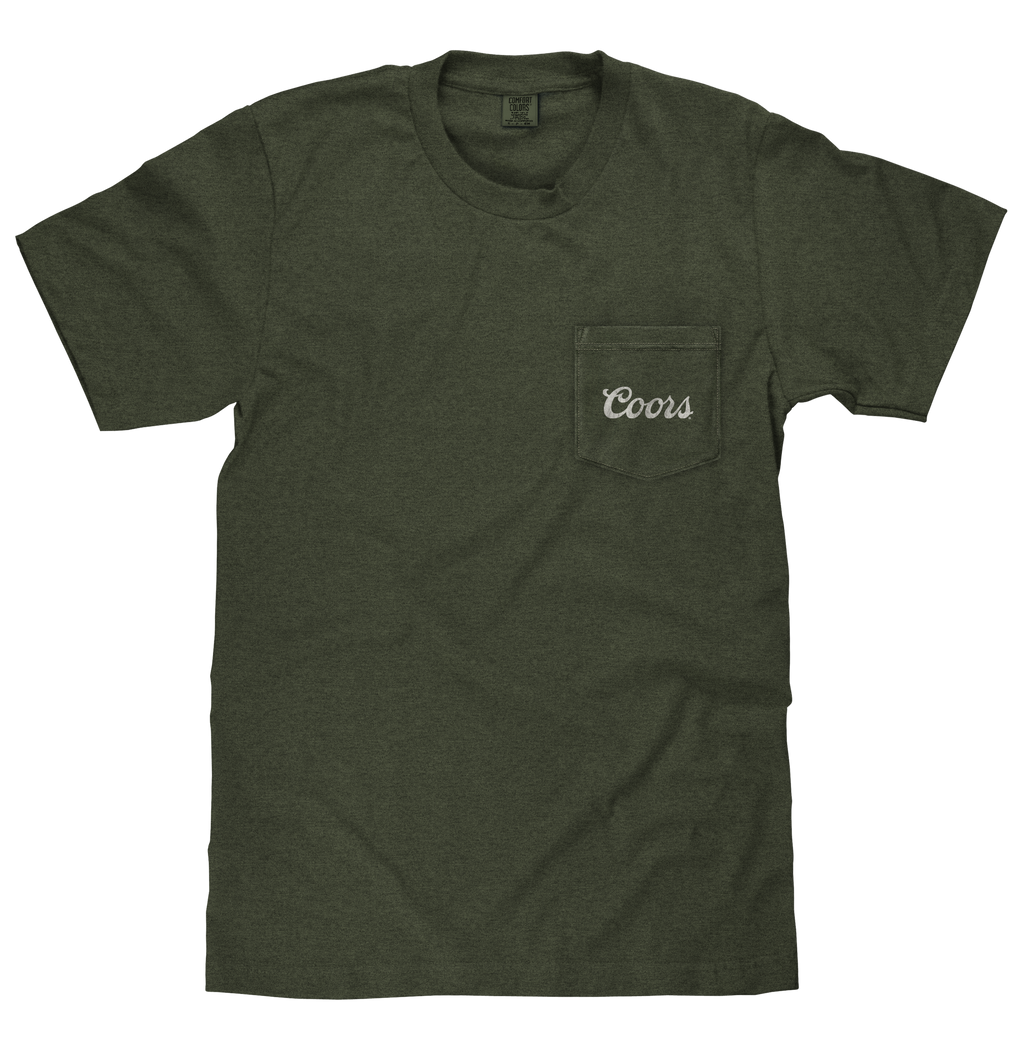 Coors Rodeo Cowboy Pocket T-Shirt – Moss Green