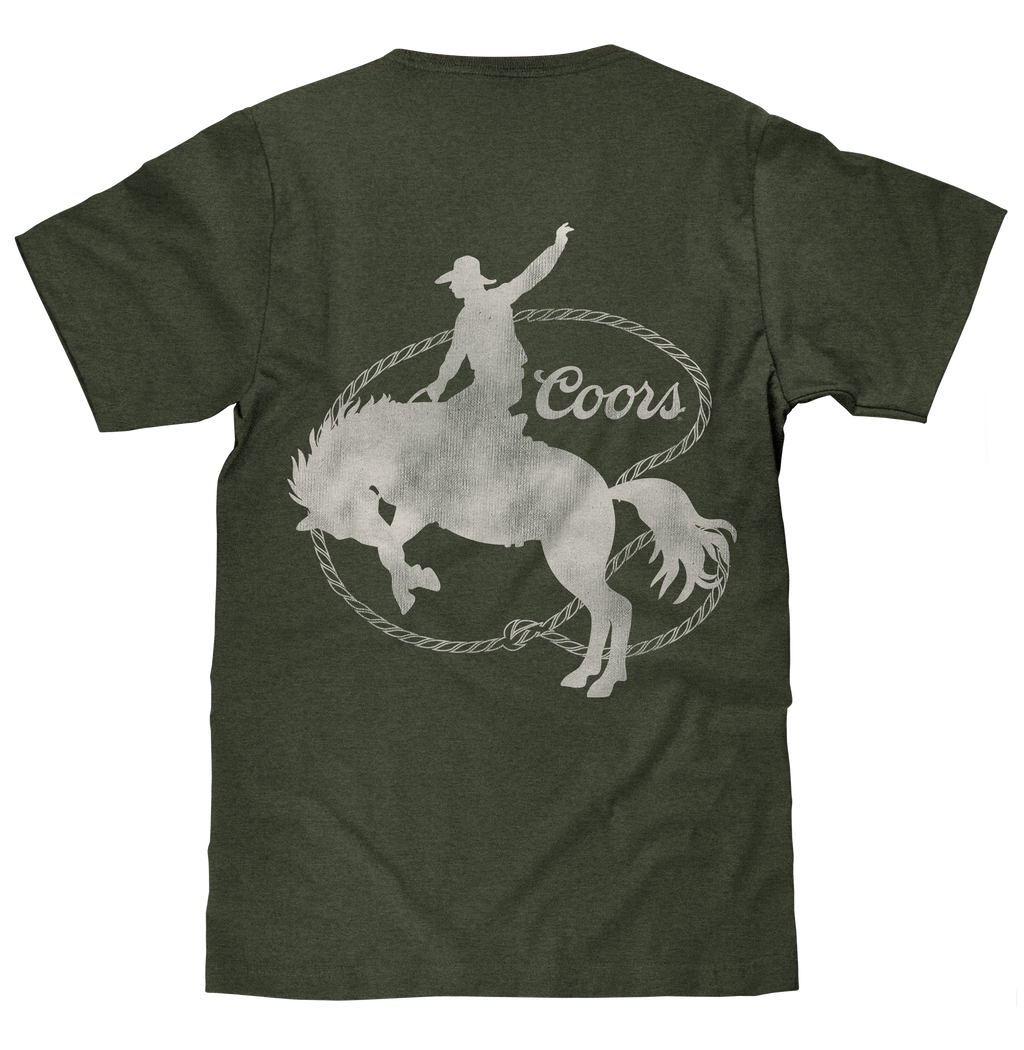 Coors Rodeo Cowboy Pocket T-Shirt – Moss Green
