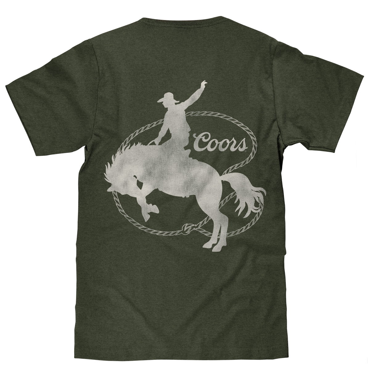 Coors Rodeo Cowboy Pocket T-Shirt – Moss Green