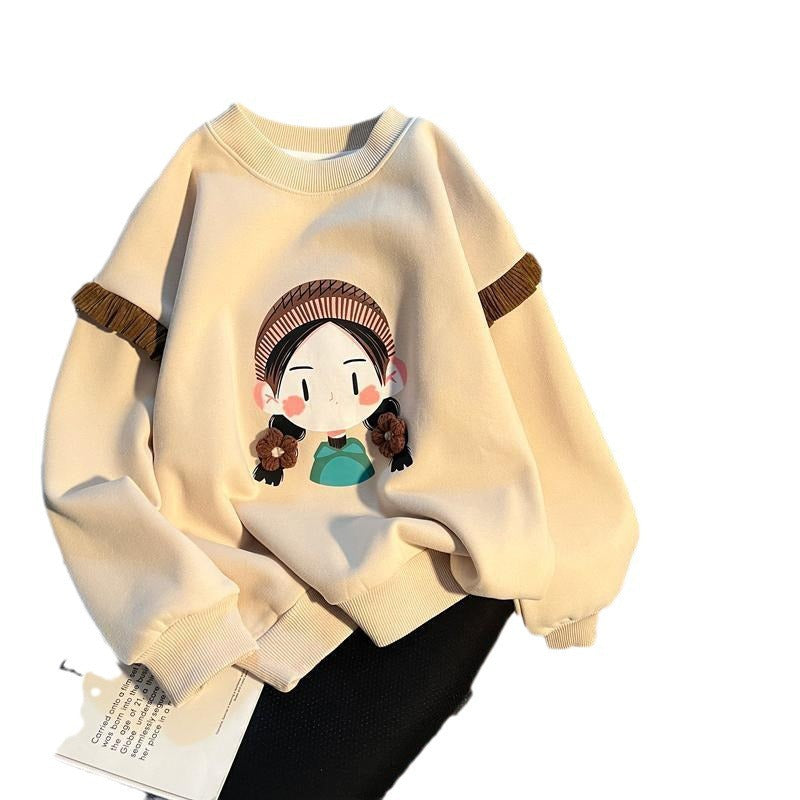 Girls' Off-White Pullover Hoodie
