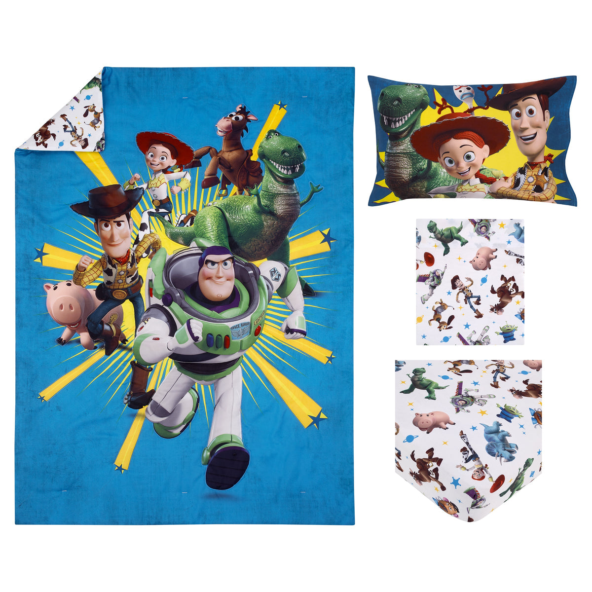 Disney Toy Story Taking Action Toddler Bedding — 4 Pieces