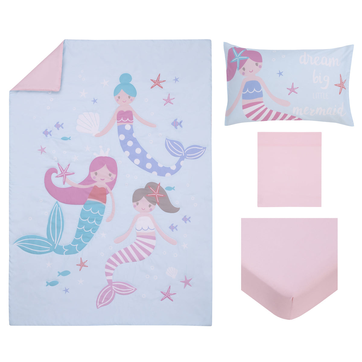 Everything Kids Little Mermaid Toddler Bedding — 4 Pieces
