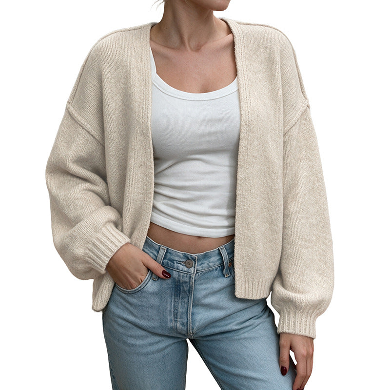 Oatmeal V-Neck Cardigan