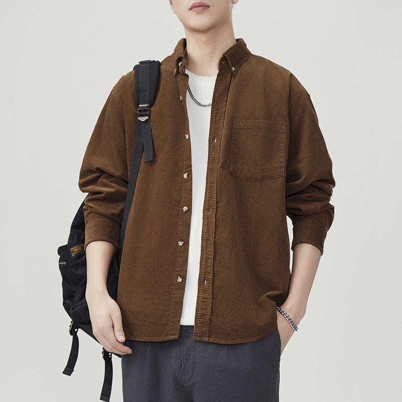 Men's Plus Size Corduroy Shirt Jacket