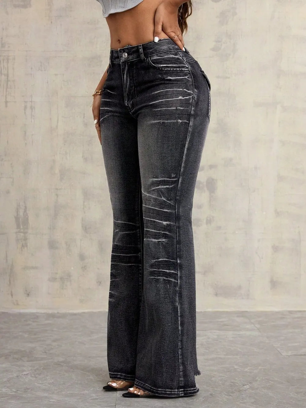 High-Waisted Bootcut Jeans