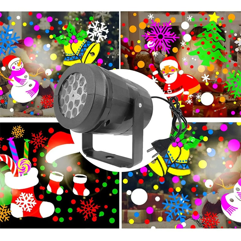 Christmas Party Lights Snowflake Projector Light Led Stage Light Rotating Christmas Pattern