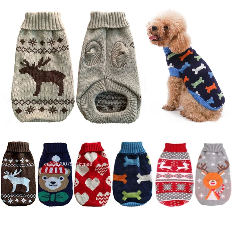 Knitted Winter Dog Sweater for Small & Medium Dogs