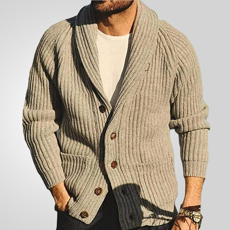 Men's Button-Front Cardigan with Pockets