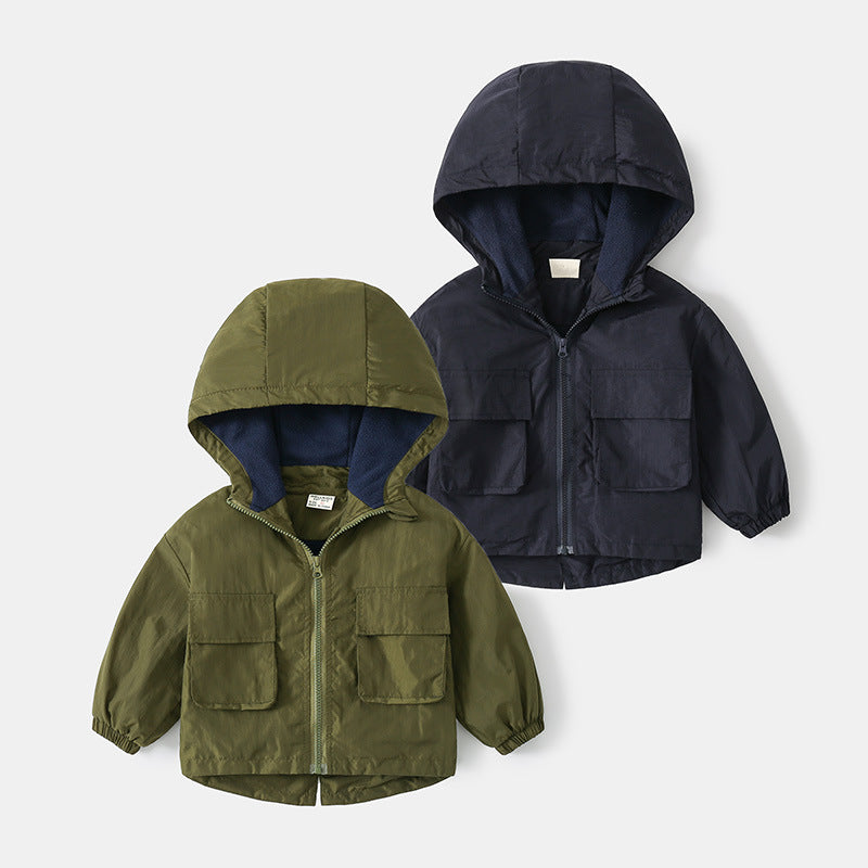 Boys’ Hooded Fleece-Lined Jacket