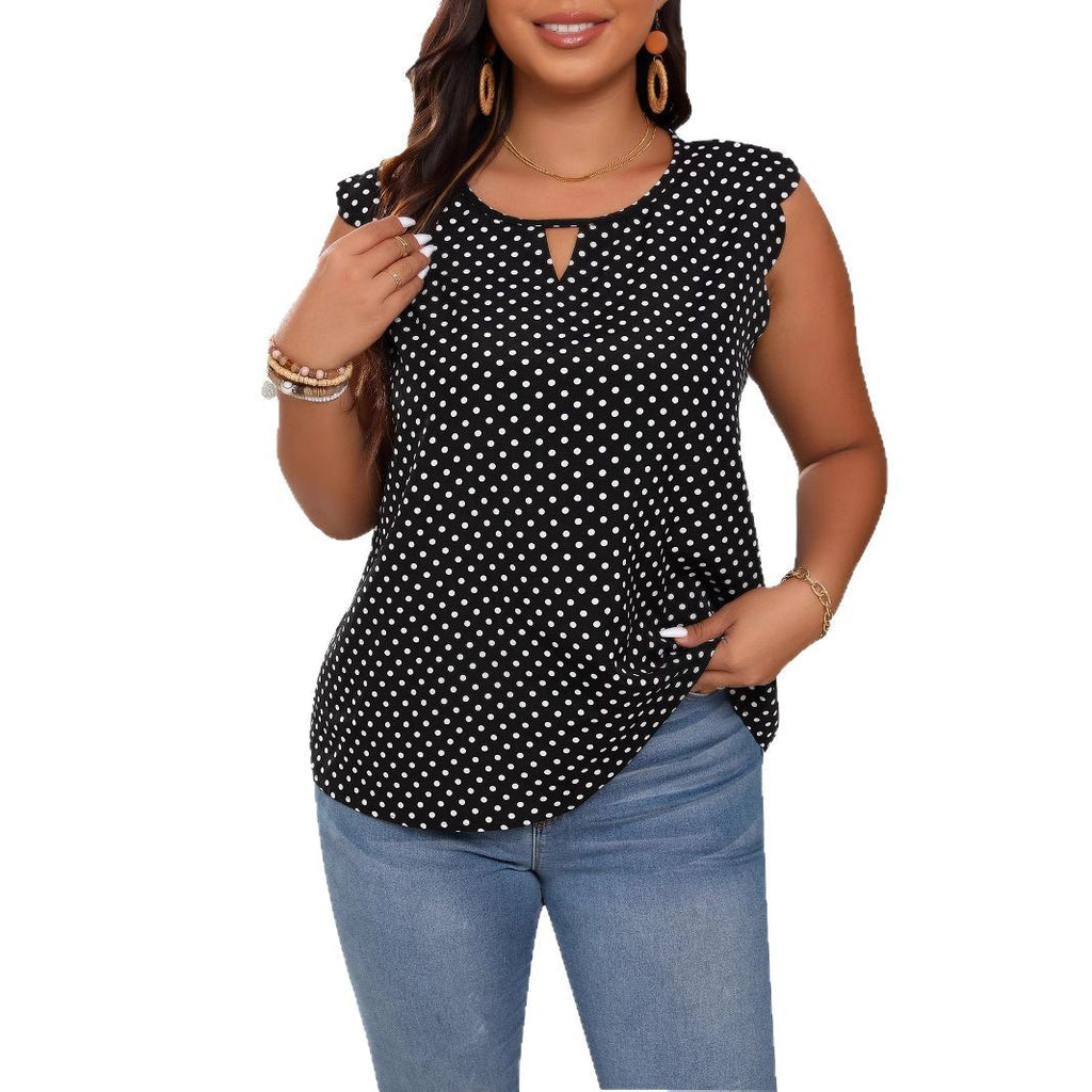 Women's Plus Size Polka-Dot Blouse