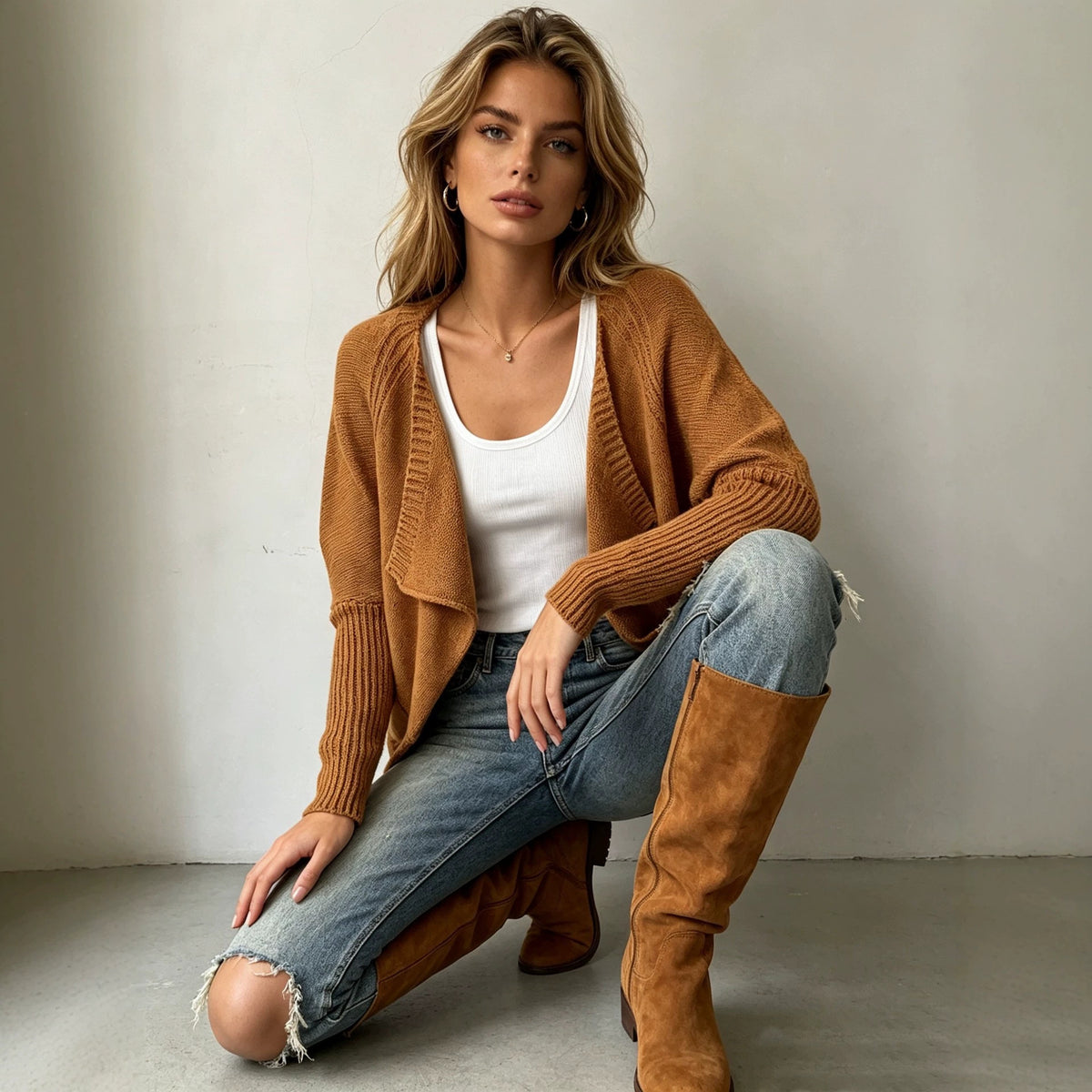 Women's Long-Sleeve V-Neck Cardigan