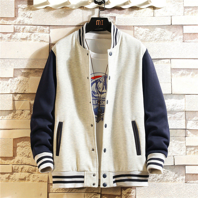 Men's Plus Size Casual Baseball Jacket