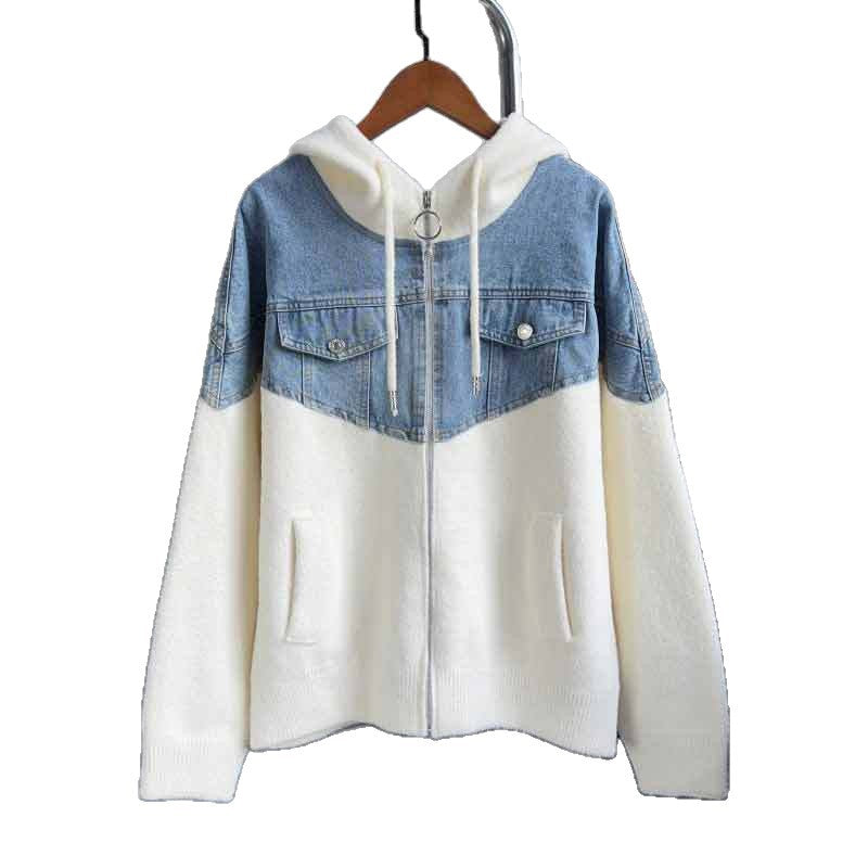 Women's Patchwork Hooded Sweater