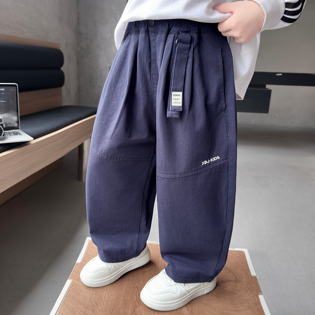 Kids’ Cotton Embroidered Casual Pants