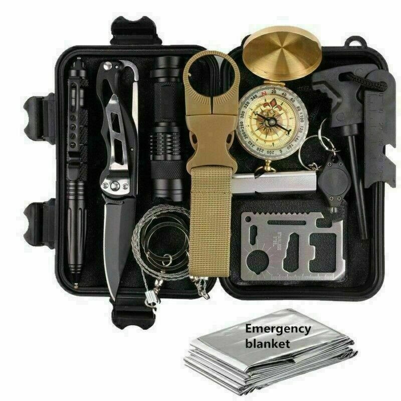 14-in-1 Outdoor Emergency Survival Kit with Case