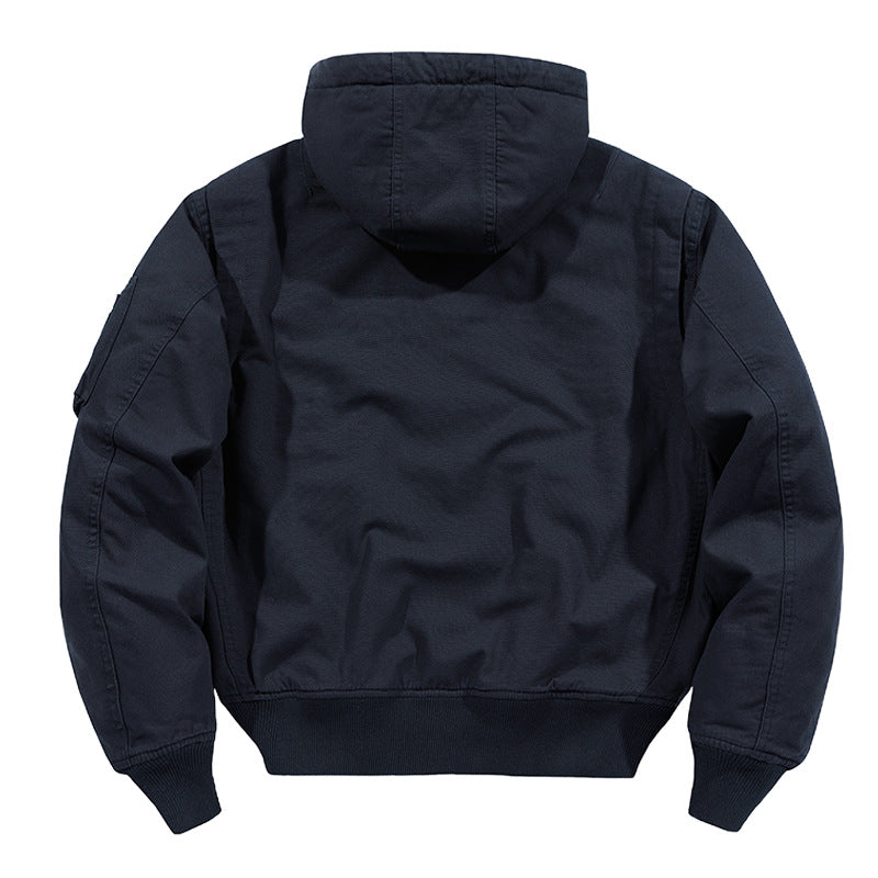 Men's Plus Size Washed Cotton Flight Jacket