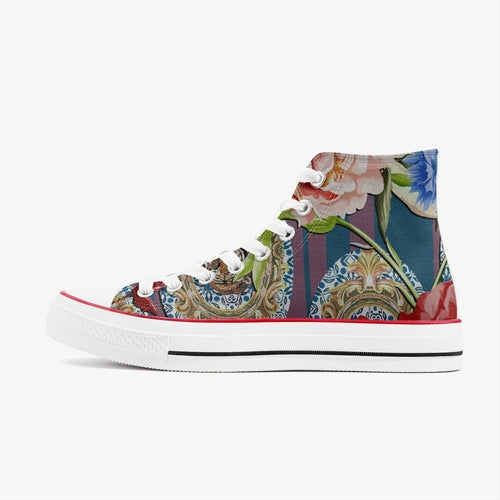 Jacki Easlick Tiger Flower High-Top Canvas Sneakers