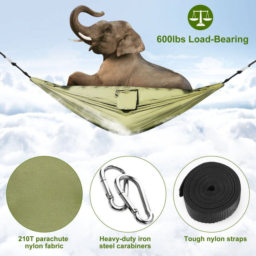 2-Person Camping Hammock with Mosquito Net — 600 lb Capacity