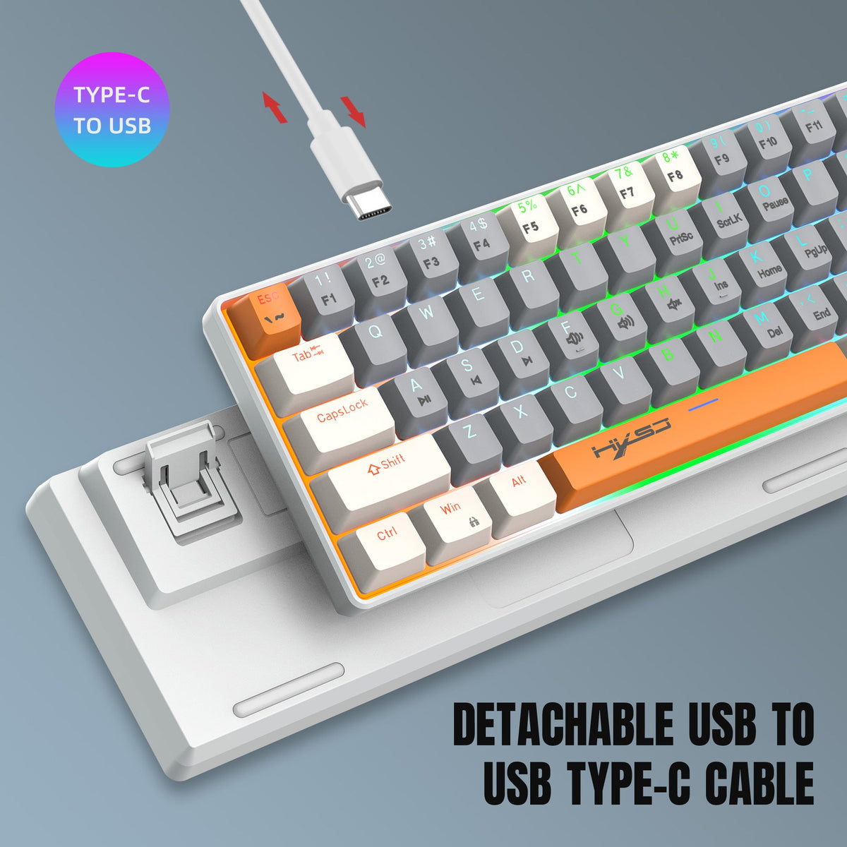 63-Key Compact RGB Wired Mechanical Gaming Keyboard