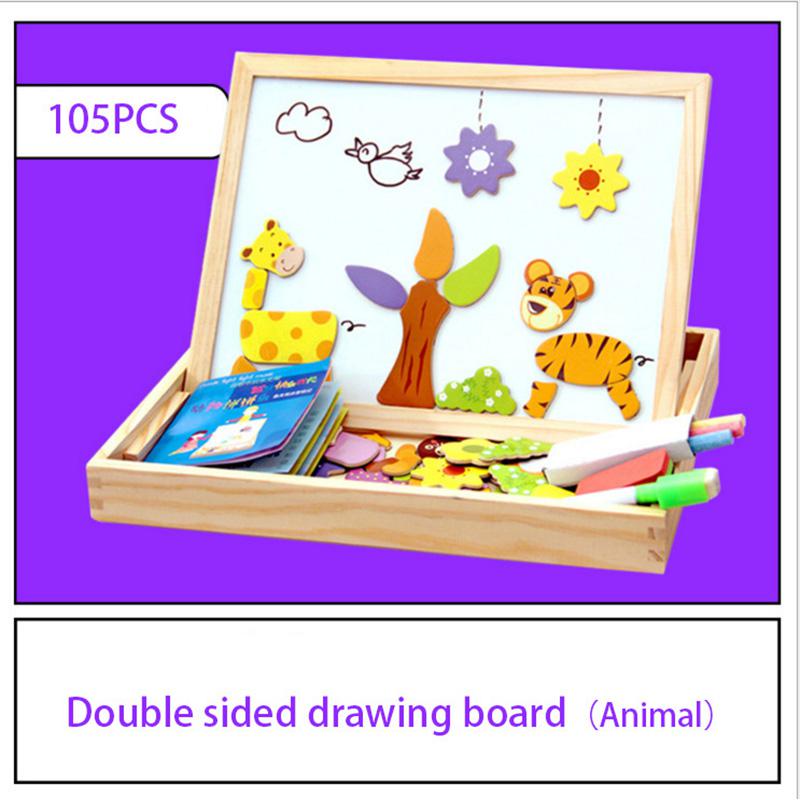 Magnetic Animal Puzzle & Drawing Board