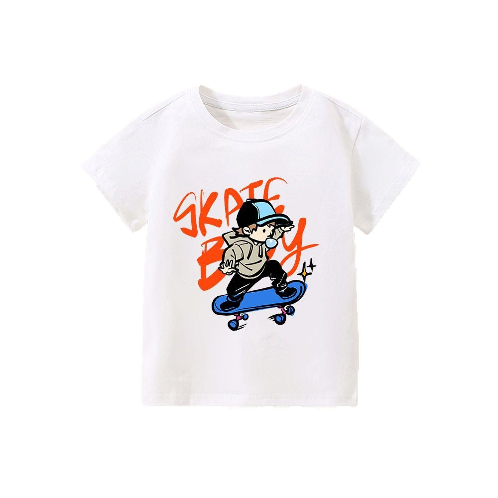 Boys’ White Short-Sleeve T-Shirt