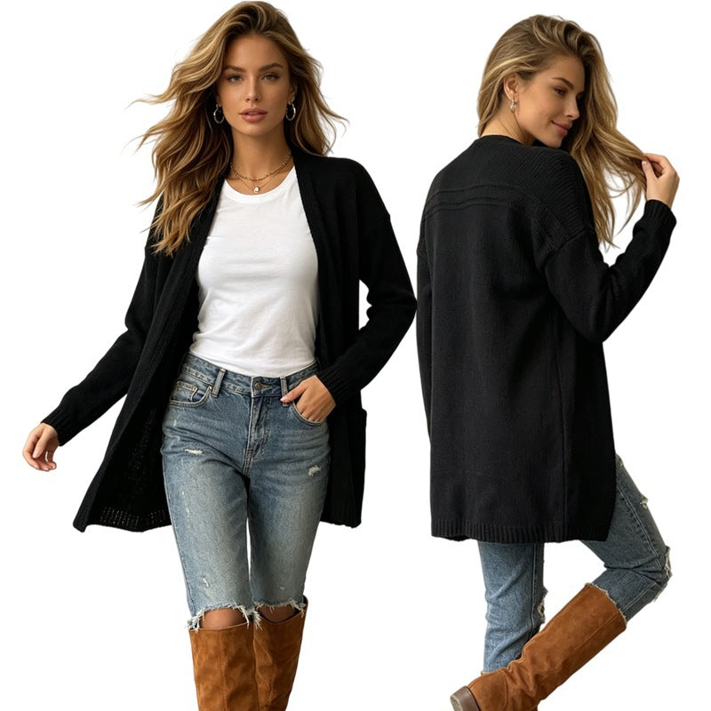 Women's Long-Sleeve V-Neck Cardigan