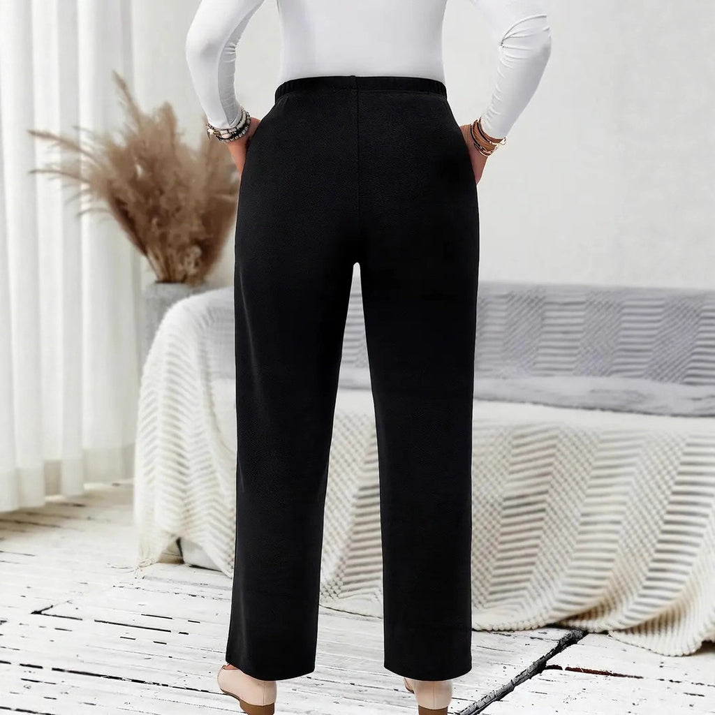 Women's Plus Size Elastic-Waist Straight-Leg Pants
