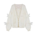 Oversized Bow-Detail Mohair Cardigan