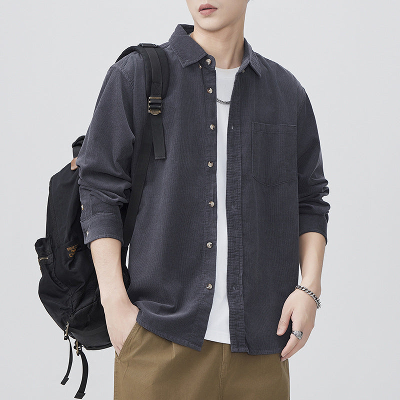 Men's Plus Size Corduroy Shirt Jacket