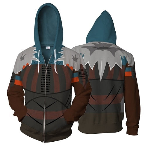 Men's Plus Size Graphic Zip Hoodie