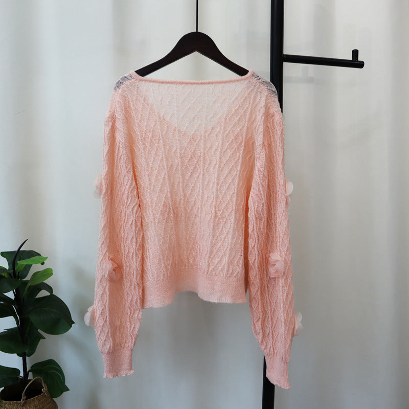 Floral V-Neck Sweater