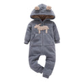 Baby Bear Hooded Fleece Romper