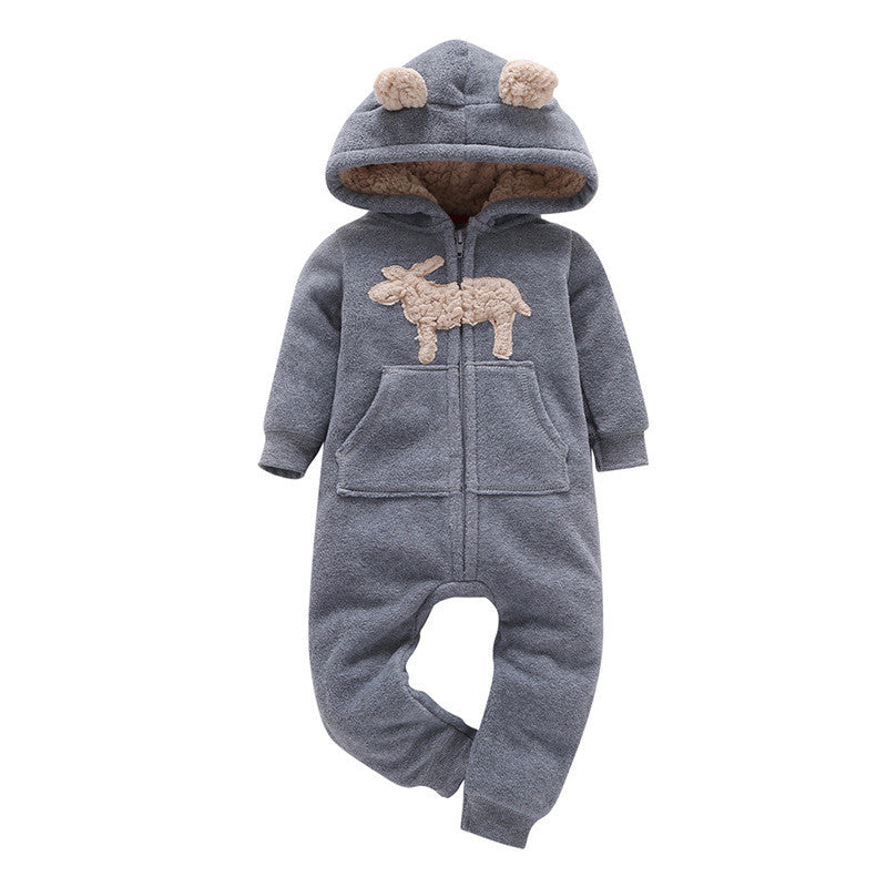 Baby Bear Hooded Fleece Romper