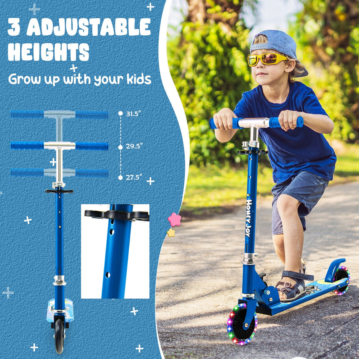 Adjustable Folding Kick Scooter for Kids