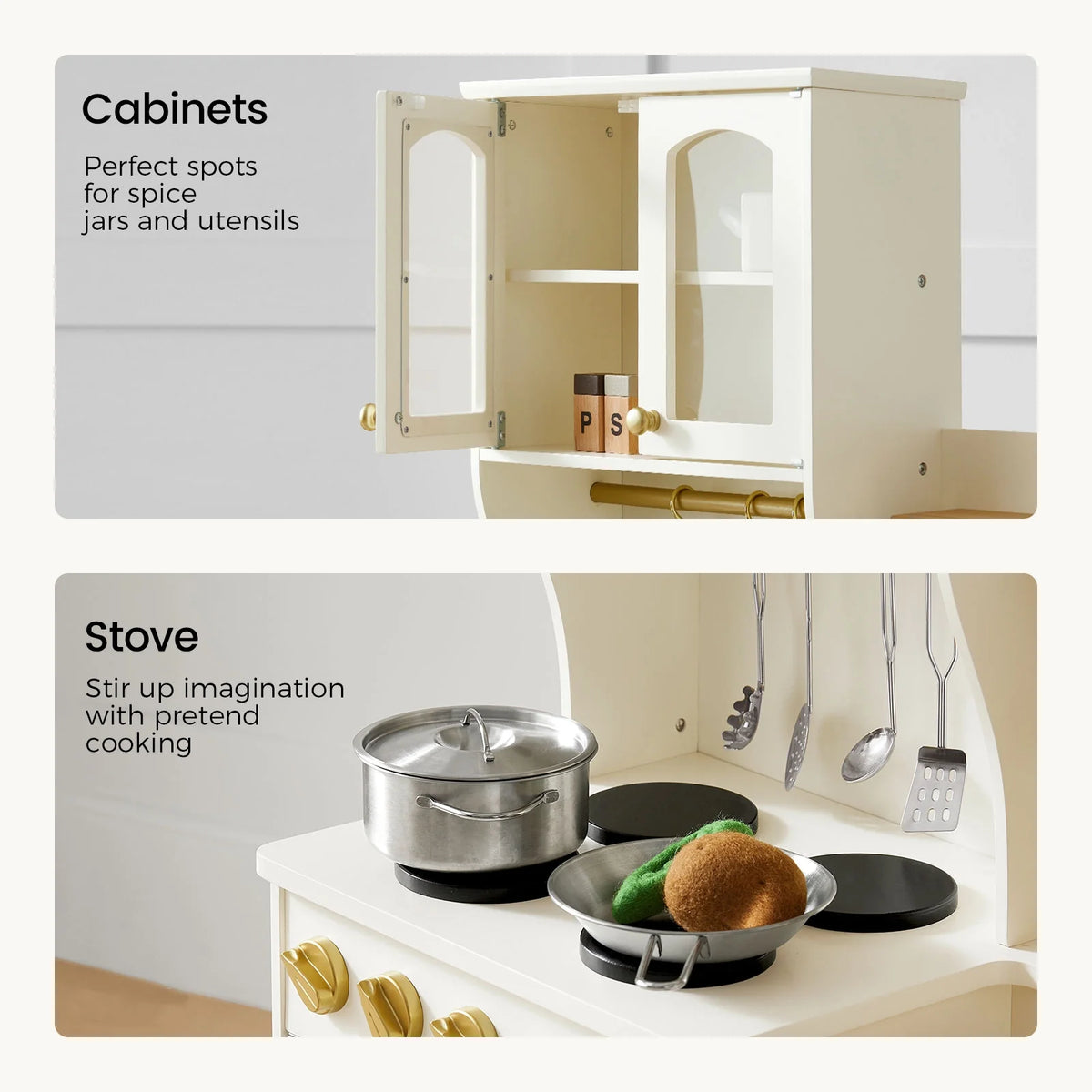Tiny Land Wooden Play Kitchen with Storage