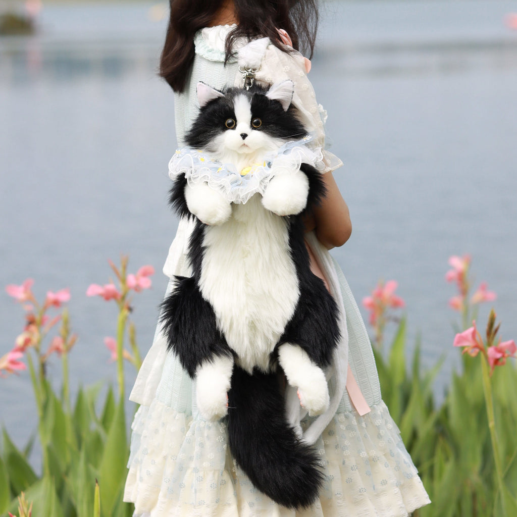 Tuxedo Cat Plush Backpack