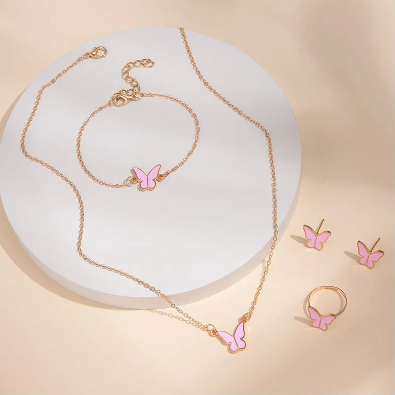 Five-Piece Butterfly Jewelry Set