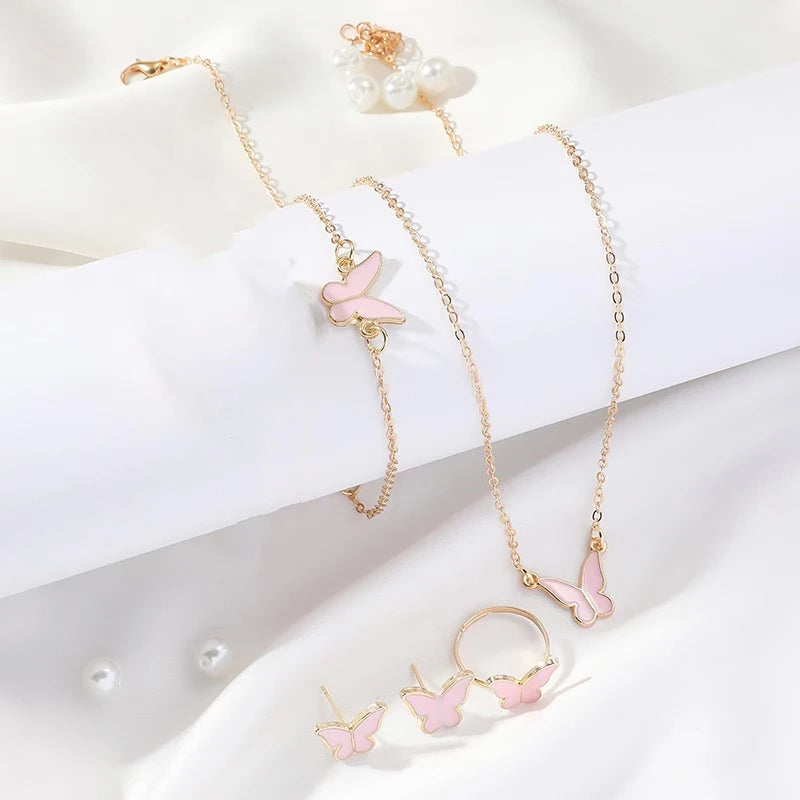 Five-Piece Butterfly Jewelry Set